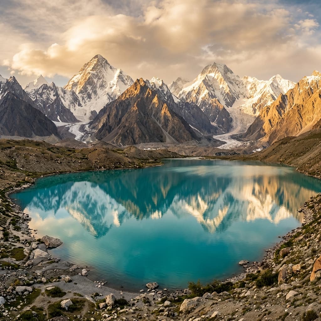 A mountain lake landscape